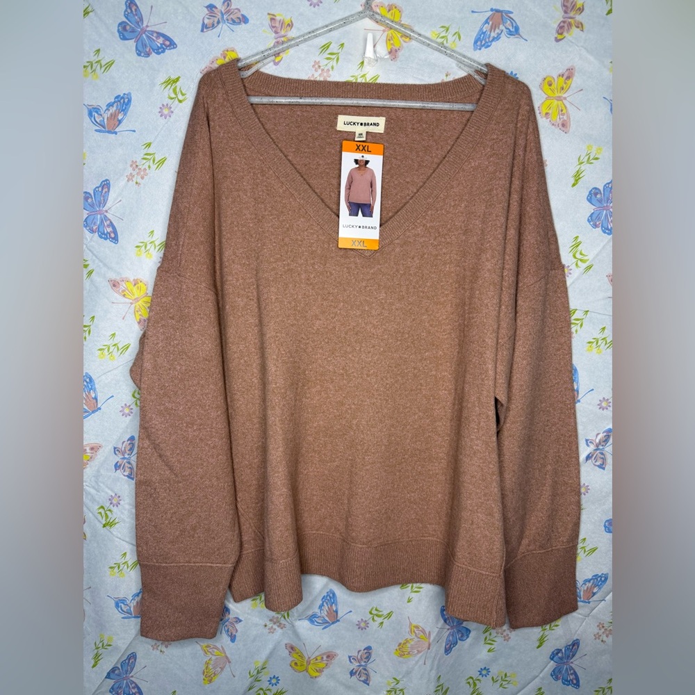 Lucky Brand Women’s V-Neck Sweater XXL  NWT